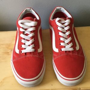 Red old skool vans
